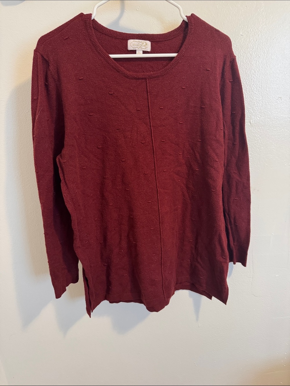 Mud Pie Wine Knit Crewneck Sweater